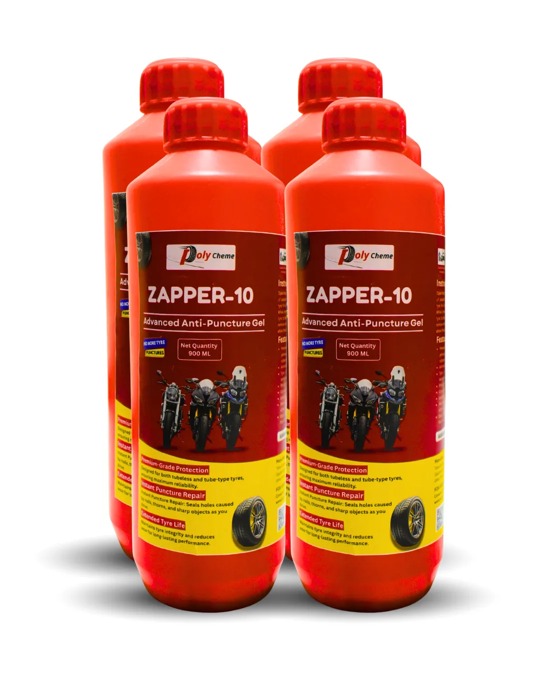 Polycheme Zapper-10 Tyre Sealant for Motorcycle | 900 ml - Image 3
