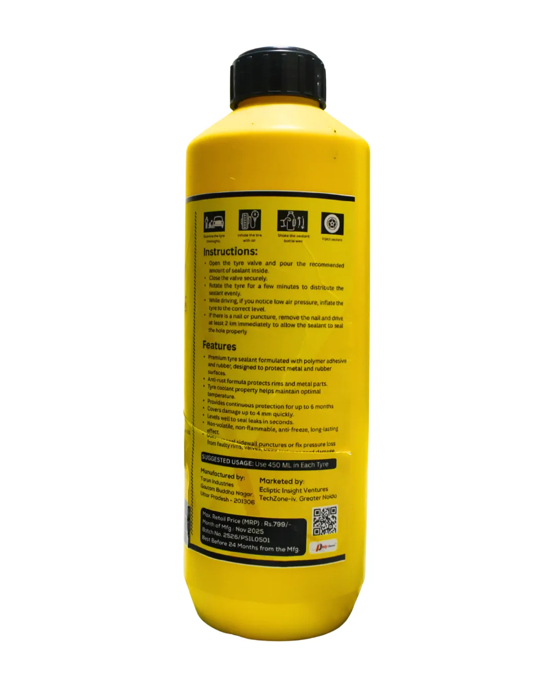 Polycheme Easy fix Tyre Sealant for Small Car | 900 ml - Image 3