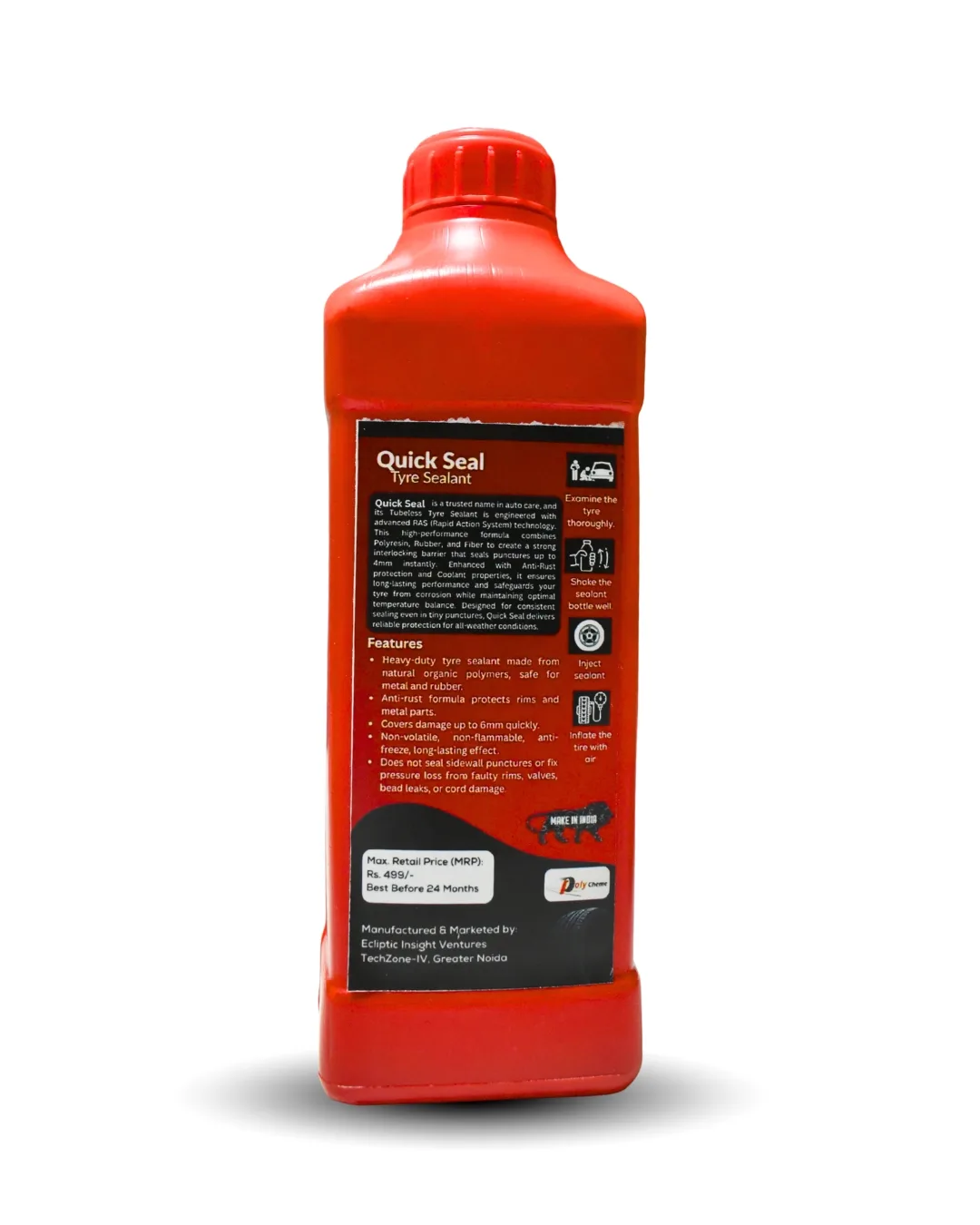 Polycheme QuickSeal Tyre Sealant for Small Car | 900 ml - Image 3