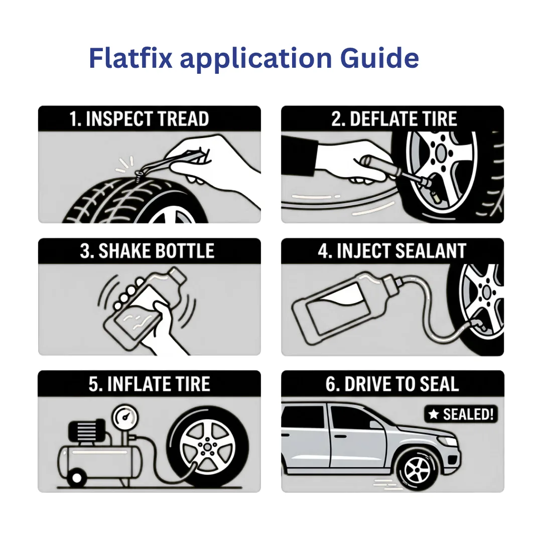 Polycheme FlatFix Tyre Sealant for Cars & SUVs | 900 ml - Image 3